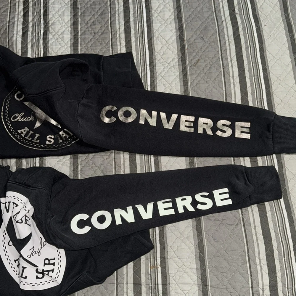 2 KID BOY CONVERSE CHUCK TAYLOR ALL STAR BLACK FLEECE PULLOVER HOODIE SWEATERS